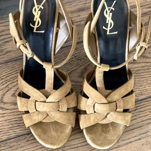 YSL Tribute In Beautiful Tan Waxed Suede Size 38